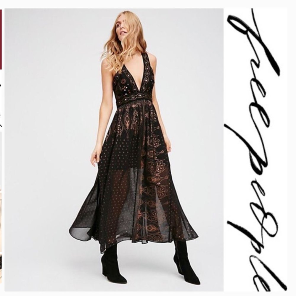 Free People Starlight Metallic Maxi Dress